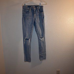 RARE Levi's Skinny Jeans Star and Bead details Distressed Size 26